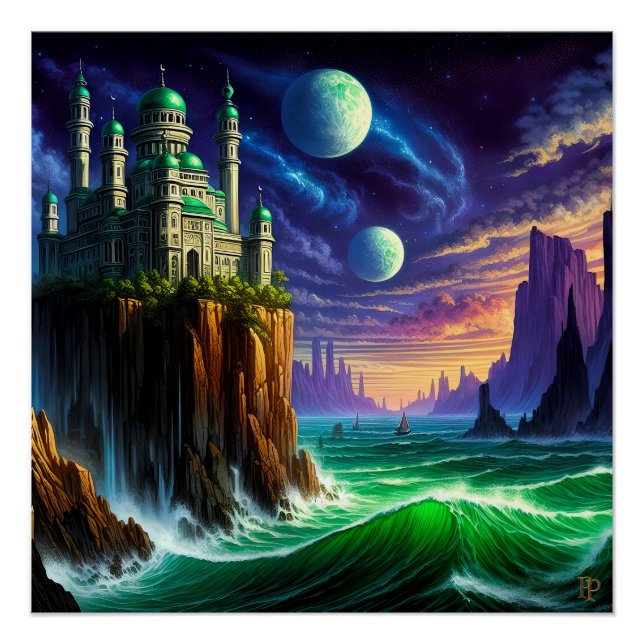 Poster Au-dessus du vert des océans (Devant)