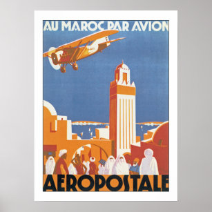 Poster Au Maroc Par Avion