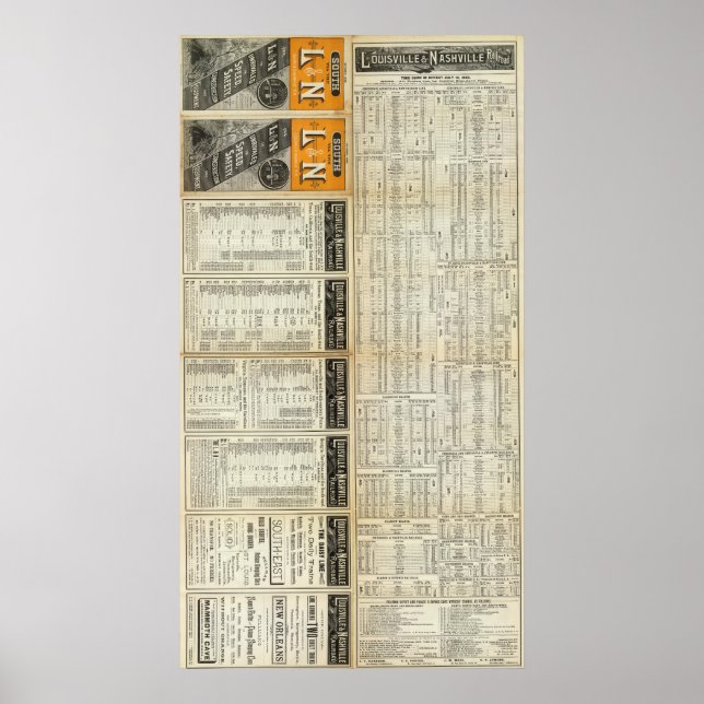 Poster Au nord de Louisville et de Nashville Railroad (Devant)