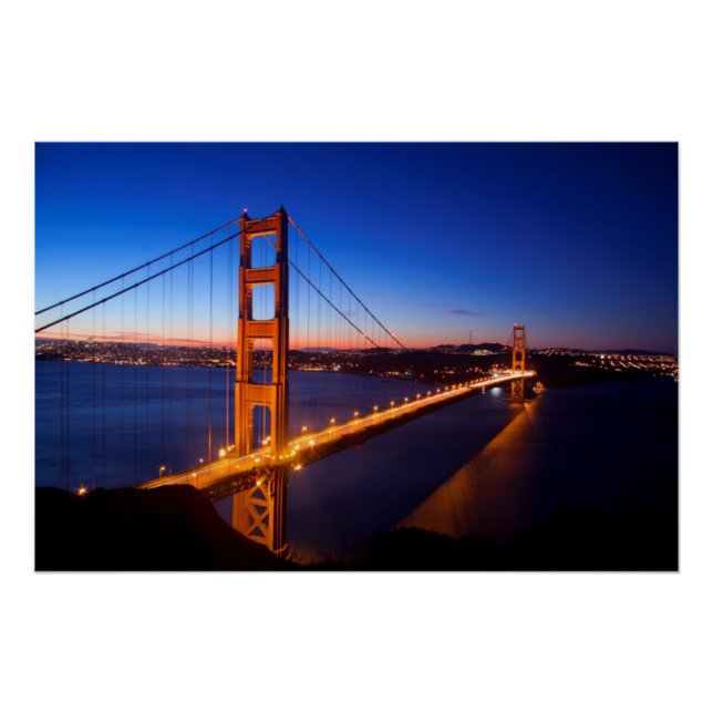 Poster Aube sur San Francisco et Golden Gate Bridge. (Devant)