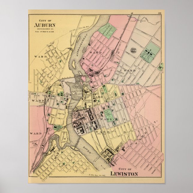 Poster Auburn, Lewiston (Devant)