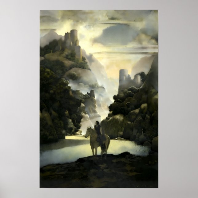 Poster Aucassin cherche Nicolette par Maxfield Parrish (Devant)