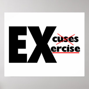 Poster Aucun Excuses Juste Exercice