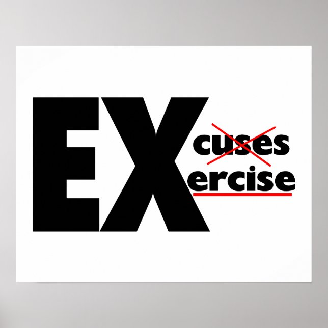Poster Aucun Excuses Juste Exercice (Devant)