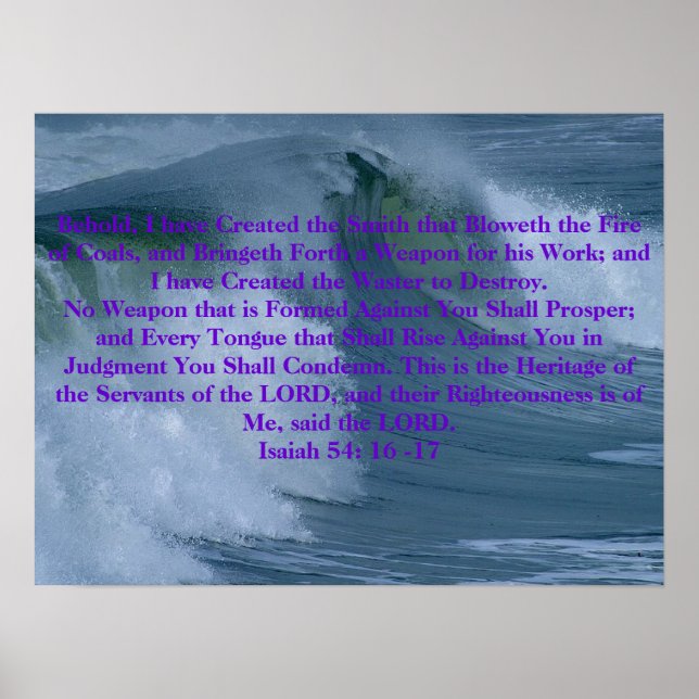 Poster Aucune arme qui est formée contre- Ésaïe 54:16 -17 (Devant)