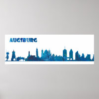 Augsbourg Allemagne Skyline Silhouette