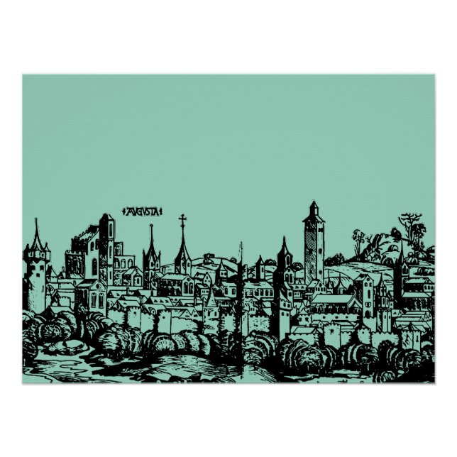 Poster Augsbourg capitale allemande de la Souabe (Devant)
