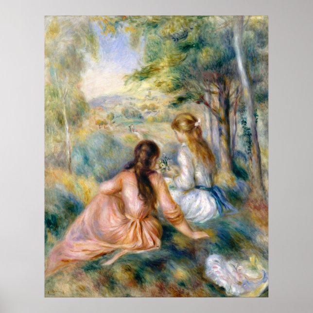 Poster Auguste Renoir dans le pré (Devant)