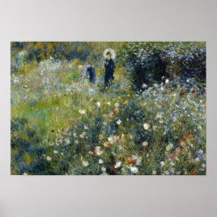 Poster Auguste Renoir - Woman with a Parasol in a Garden