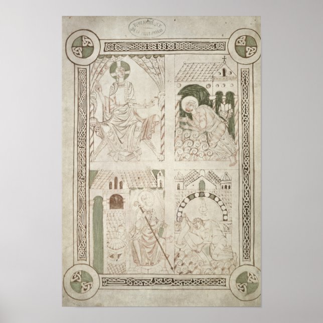 Poster Augustin aux pieds du Christ & Scribe (Devant)