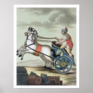 Poster Aurige, de "L'Antica Roma", 1825 (couleur allumée