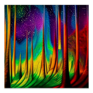 Poster Aurora au-delà de la forêt