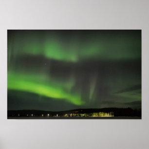 Poster Aurora borealis dans le ciel