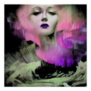 Poster Aurora par Clive Henry nuit rose violet