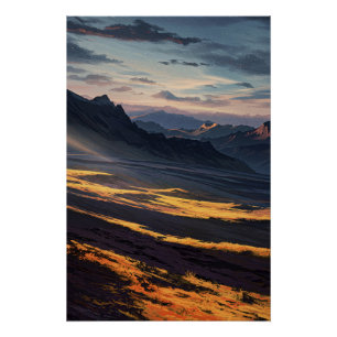 Poster Aurore dans les montagnes