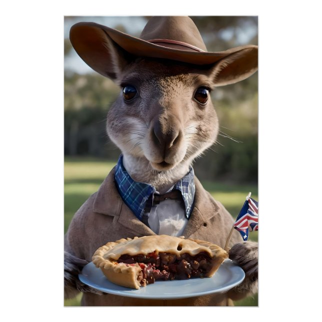 Poster Aussie Kangaroos Aimez Les Pies De Viande Australi (Devant)