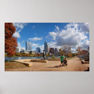 Poster Austin Texas Downtown Skyline - Ladybird Lake