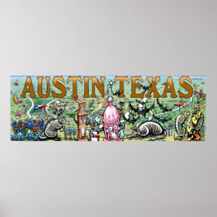 Poster Austin Texas Fun Art