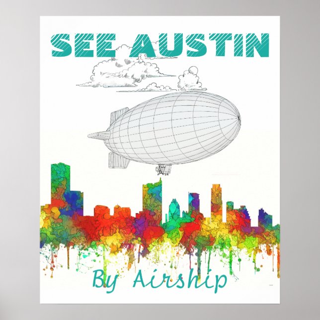 Poster Austin Texas Skyline-SG (Devant)