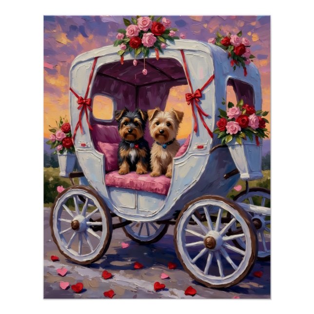 Poster Australian Terrier Dog Valentine's Day  (Devant)