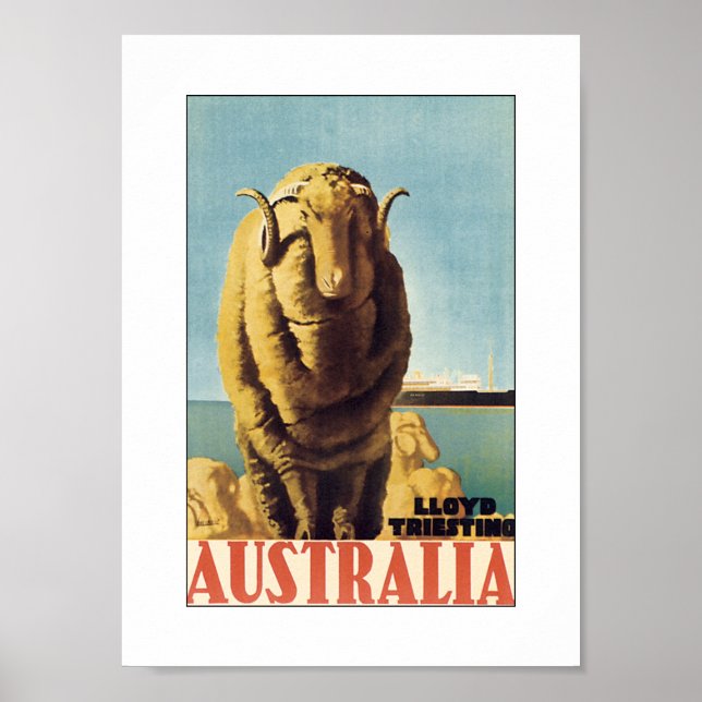 Poster Australie - Lloyd Triestino (blanc) (Devant)
