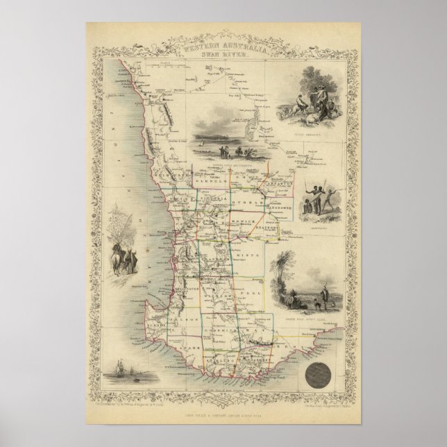 Poster Australie occidentale, Swan River (Devant)