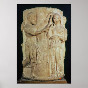Poster autel cylindrique représentant le sacrifice d'Alce