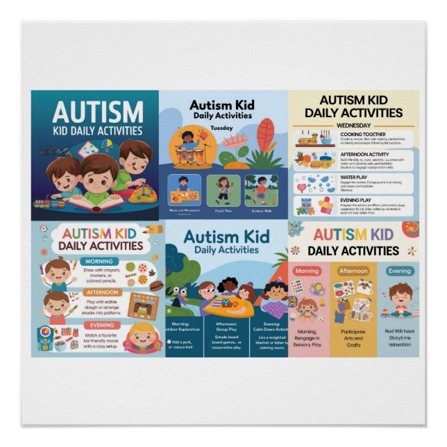 Poster autisme activités quotidiennes (Devant)
