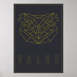 Poster auto-soignant origami jaune valeur