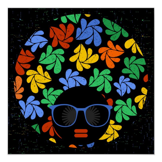 Poster Autocollant mural couleur Afro Love (Devant)