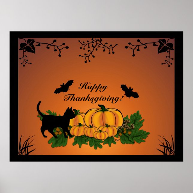 Poster automne, Joyeux Thanksgiving ! (Devant)