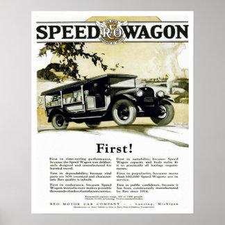Poster automobile vintage Original REO Speed Wagon