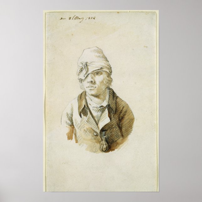 Poster Autoportrait avec Casquette et Patch oculaire (Devant)