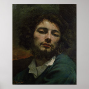 Poster Autoportrait ou, The Man with a Pipe, c.1846