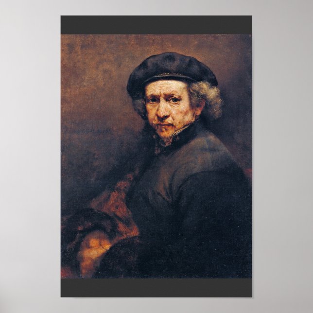 Poster Autoportrait, Par Rembrandt (Meilleure Qualité) (Devant)
