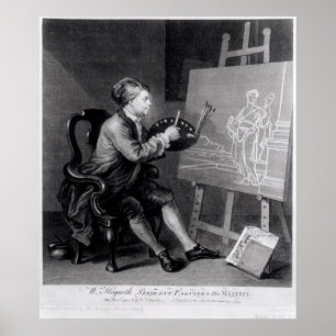 Poster Autoportrait peignant la Muse comique