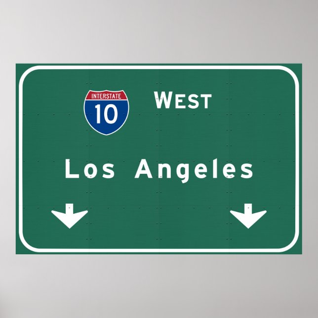 Poster Autoroute Interstate de Los Angeles (Devant)