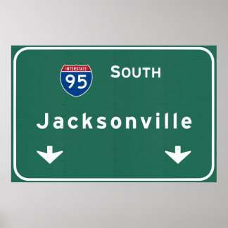 Poster Autoroute Interstate Highway Jacksonville Florida 