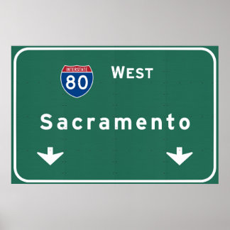 Poster Autoroute Interstate Highway Sacramento California