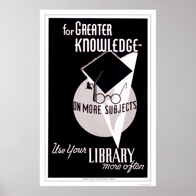 Poster Autres connaissances Bibliothèque 1940 WPA (Devant)