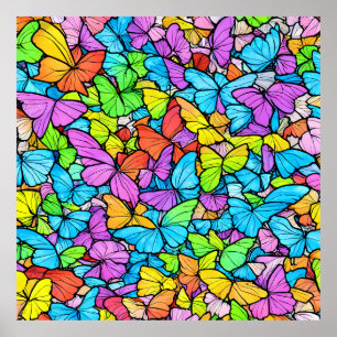 Poster aux papillons