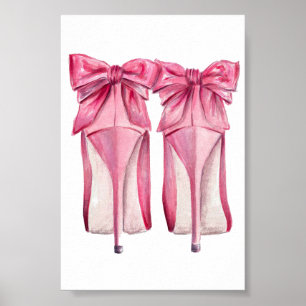 Poster aux talons hauts en rose