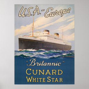 Poster avec bateau de croisière Poster publicitair