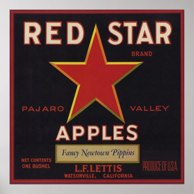 Poster avec Cool Vintage Fruit Crate Étiquette Imp (Devant)