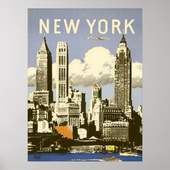 Poster avec Cool Vintage New York Imprimer (Devant)