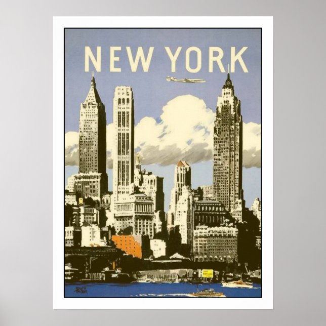 Poster avec Cool Vintage New York Imprimer (Devant)
