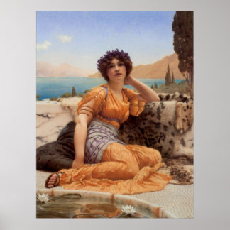 Poster Avec des violettes courbées et la robe de teinte s