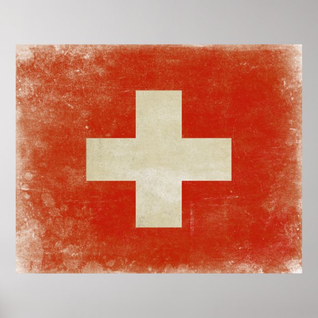 Poster avec Distressed Suisse (Devant)