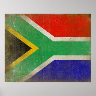 Poster avec drapeau d'Afrique du Sud