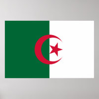 Poster avec Drapeau d'Algérie